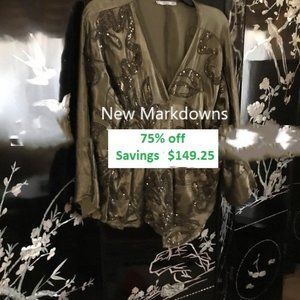 🐢💎khaki sequins jacket. NWOT